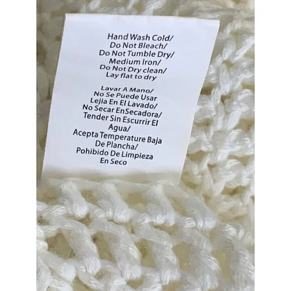 Venus crochet womens beach cover up S/M white long fringing - Picture 5 of 7